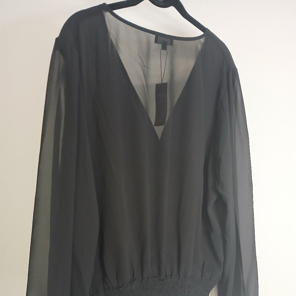 NWT Black Zenobia Blouse. Size 3xl